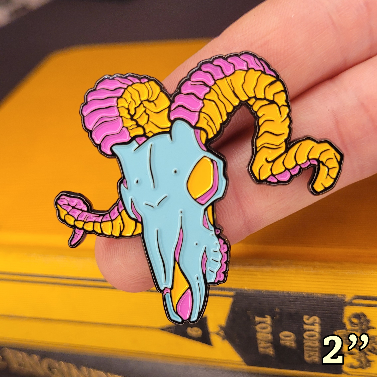 2" BEAST PIN - NEON RISO